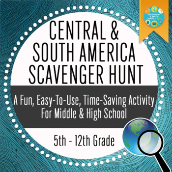 Preview of Geography: Central and South America Scavenger Hunt Intro Activity (Easel)