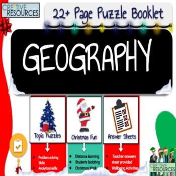Preview of Geography Christmas Puzzle Work Booklet