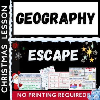 Preview of Geography Christmas Quiz Escape Room