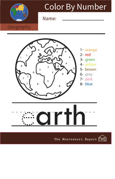 Preview of Geography: 'Earth' Color-by-number