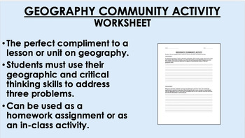 Preview of Geography Community Activity worksheet