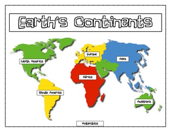 Preview of Geography: Continents, oceans, equator, hemispheres, poles Unit