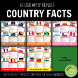 Geography Country Fact Cards Bundle COMPLETE