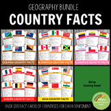 Geography Country Fact Cards Bundle