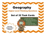 Geography Critical Thinking Questions Task Cards Set 32