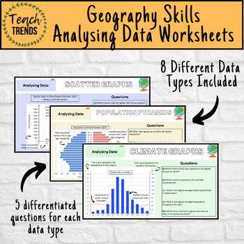Preview of Geography Data Analysis Skills Work Booklet / Activities
