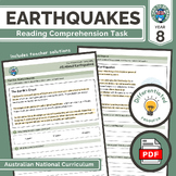 Geography - Earthquakes Reading Comprehension Task