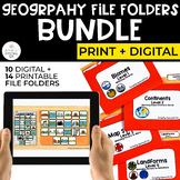 Geography File Folders Bundle (Digital File Folders for Sp