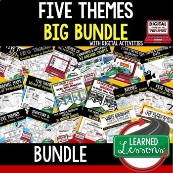 Preview of Five Themes of Geography Activity BUNDLE  (World Geography Curriculum Bundle)
