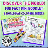 Geography Fun Fact Mini Booklet & World Map Coloring Sheet Bundle