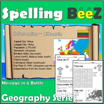 Geography Game Printables (Baltic States) by Spelling BeeZ Resources