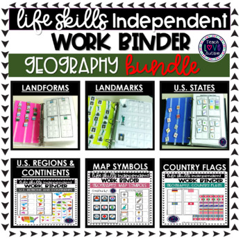 Preview of Geography Independent Work Binder BUNDLE
