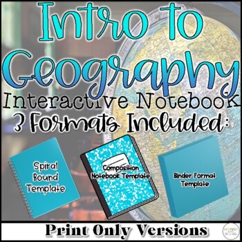 Preview of Geography Interactive Notebook - Print Only Version