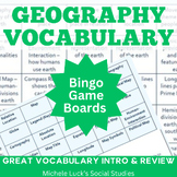 Geography Introduction Terms Bingo Game - Vocabulary