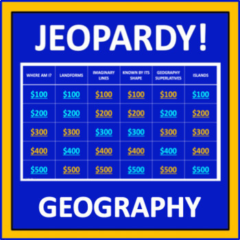 Preview of Geography Jeopardy - an interactive social studies game