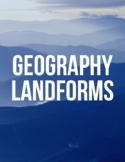 Geography Landforms Definitions Printable Posters