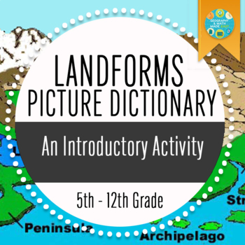 Preview of Geography: Landforms Picture Dictionary Introductory Activity