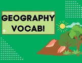 Geography/Landforms Word Wall Unit Vocabulary