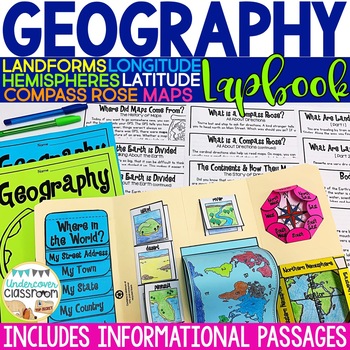 Preview of Geography Lapbook & Passages | Maps and Globes | Map Skills