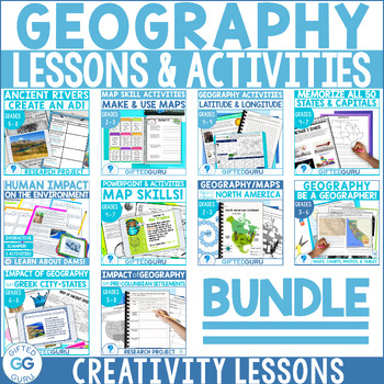 Preview of Geography Lessons and Activities | Critical and Creative Thinking BUNDLE