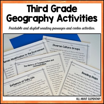 Preview of 3rd Grade Geography Reading Passages and Activities