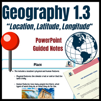 Preview of Geography (Location, Latitude, Longitude) |  PPT & Guided Notes