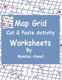 Geography: Map Grid Cut & Paste Activity Worksheets: