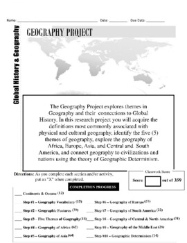Preview of Geography Map Packet Key - For Teacher