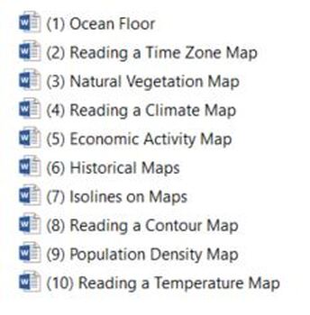 Preview of Geography Map Skills Study Set #3