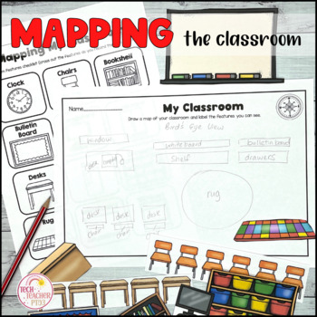 Preview of Map the Classroom Geography Prepositional Map Making