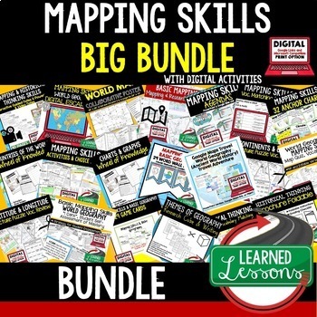 Preview of Geography Mapping Skills BUNDLE (World Geography Bundle), Mapping Activities