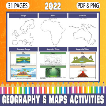 Preview of Geography & Maps Activities Book