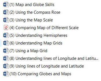Preview of Geography Map Skills Study Sets 1 and 2