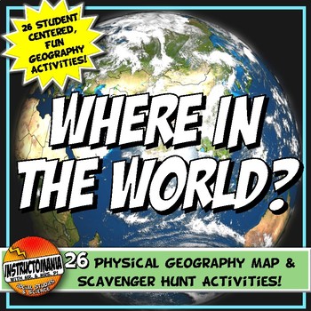 Preview of Geography Maps & Activities Bundle: Where in the World? Print & Google Digital  