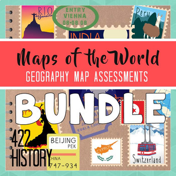 Preview of Geography Maps of the World Assessment Bundle