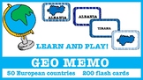 Geography Memo 50 European countries and capital cities