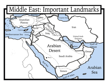 Blank Geography Middle East Maps Students Color by