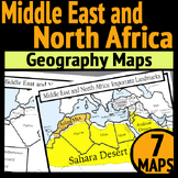 Middle East and North Africa Geography Maps: