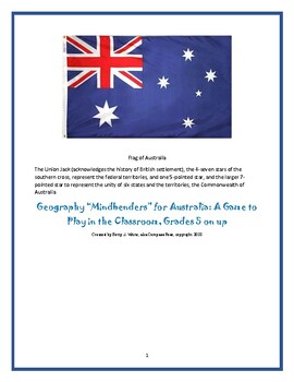 Preview of Geography: Mindbender's Game of Australia, Grades 6 on up.