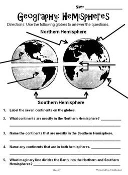 Geography Packet: Continents, Oceans, & Hemispheres by Jennifer K
