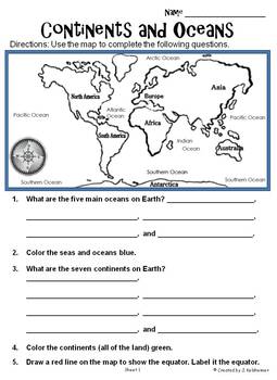 Geography Packet: Continents, Oceans, & Hemispheres by Jennifer K