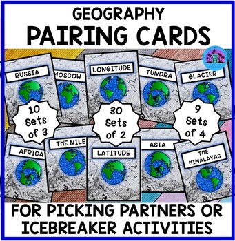 Preview of Geography | Picking Partners | Pairing Cards Set 