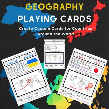 Preview of Geography Playing Cards or Country Poster Infographic