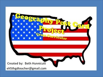 Preview of Geography Post Card Project