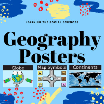 Preview of Geography Posters - Maps, Word Wall, Directions, Terms, and More!
