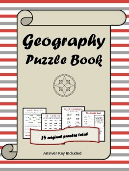 Preview of Geography Puzzle Book word puzzles world geography