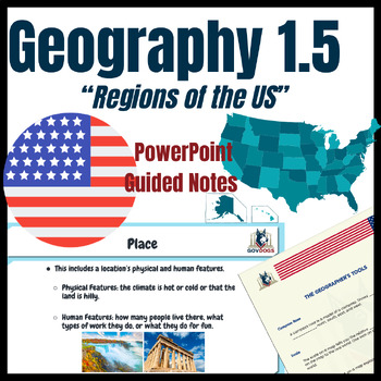 Preview of Geography (Regions of the US) |  PPT & Guided Notes