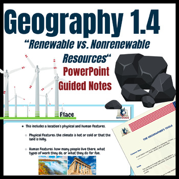 Preview of Geography (Renewable vs. Nonrenewable Resources) |  PPT & Guided Notes