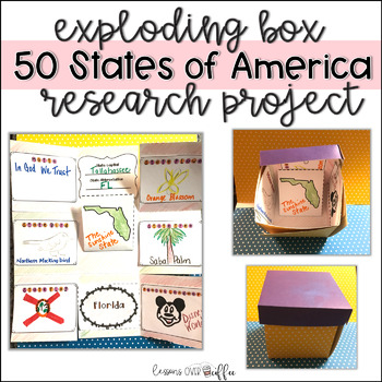 Preview of Geography Research Project: 50 States Interactive Exploding Box with Rubric
