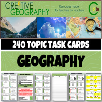 Preview of Geography Revision Task Card Bundle